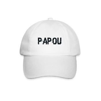 Super Papua . Papa Vatertagsgeschenk - Baseballkappe - Weiß/Weiß - Vorne