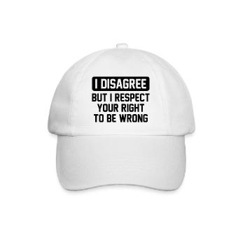 Ich stimme nicht zu, aber ich respektiere Ihr Recht, falsch zu liegen - Baseballkappe - Weiß/Weiß - Vorne