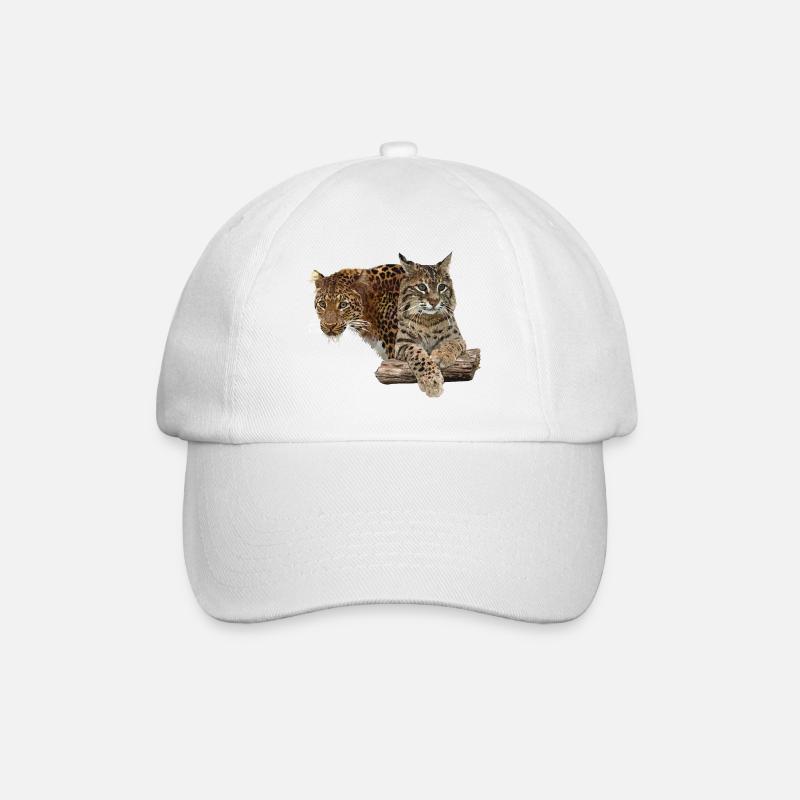 Leopard und Luchs - Baseballkappe - Weiß/Weiß