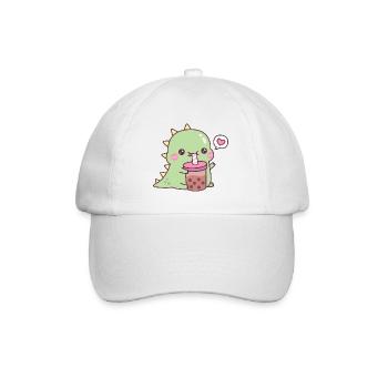 Un dinosaure mignon aime le thé Boba - Casquette classique - blanc/blanc - Devant