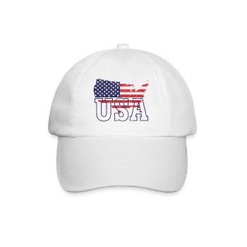 USA map - Baseball Cap - white/white - Front