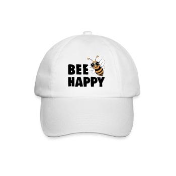 Drôle d’abeille avec le dicton Bee Happy - Casquette classique - blanc/blanc - Devant