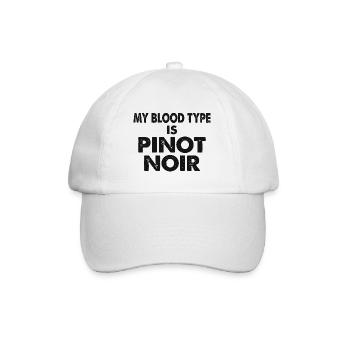 My Blood Type is Pinot Noir Rotwein Spruch - Baseballkappe - Weiß/Weiß - Vorne