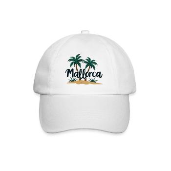 Mallorca Insel-Feeling – Urlaub Palmen Strand - Baseballkappe - Weiß/Weiß - Vorne