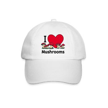 I love mushrooms - Baseball Cap - white/white - Front
