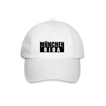 München Oida - Freshes Design Lieblingsstadt - Baseballkappe - Weiß/Weiß - Vorne
