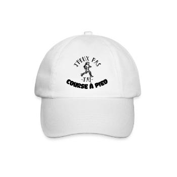 J'peux pas j'ai course à pied. Humour sport - Casquette classique - blanc/blanc - Devant