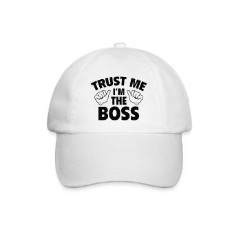 Vertrau mir, ich bin der Boss - Baseballkappe - Weiß/Weiß - Vorne