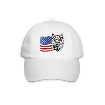 Hongrois Mudi Amérique Drapeau Chiens Chien Wilsigns - Casquette classique - blanc/blanc - Devant