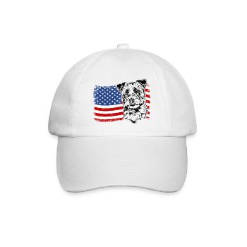 Jack Russell Terrier America Flag Dogs Wilsigns - Baseball Cap - white/white - Front