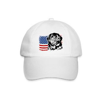 Neufundländer Amerika Fahne Hunde Wilsigns - Baseballkappe - Weiß/Weiß - Vorne