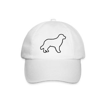 Golden Retriever - black outline - Baseball Cap - white/white - Front