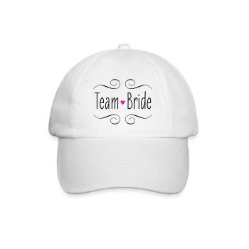 Team Bride Braut rosa Herz Hochzeit Heirat Party - Baseballkappe - Weiß/Weiß - Vorne