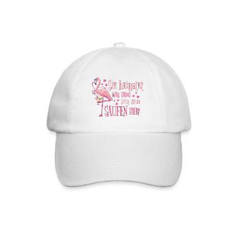 Bachelor Party Flamingo Booze Saying Funny She Gets Married - Baseball Cap - white/white - Front