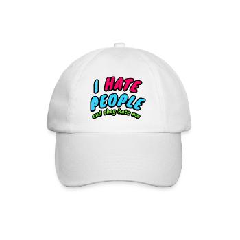 I Hate People And They Hate Me - Baseball Cap - white/white - Front