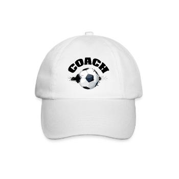 Fußballtrainer - Baseballkappe - Weiß/Weiß - Vorne