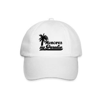 Farbe änderbar | Menorca my Paradise - Baseballkappe - Weiß/Weiß - Vorne