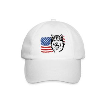 ALASKAN MALAMUTE Amérique Flag Dogs Wilsigns - Casquette classique - blanc/blanc - Devant