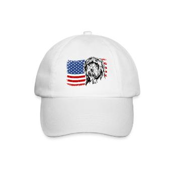 COLLIE BARDÉ Amérique Flag Dogs Wilsigns - Casquette classique - blanc/blanc - Devant