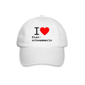 i love Eierschwammerl - Pfifferlinge - Baseballkappe - Weiß/Weiß - Vorne