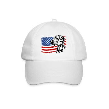 Chien de chasse à l’odeur hanovrienne Chiens de drapeau de l’Amérique - Casquette classique - blanc/blanc - Devant