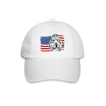 Zwergpudel Amerika Fahne Hunde Wilsigns - Baseballkappe - Weiß/Weiß - Vorne