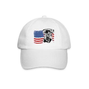 Schnauzer America Flag Dog Dogs Wilsigns - Baseball Cap - white/white - Front