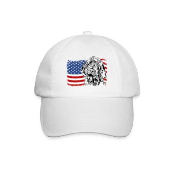 Spinone Italiano Amerika Fahne Hund Hunde Wilsigns - Baseballkappe - Weiß/Weiß - Vorne