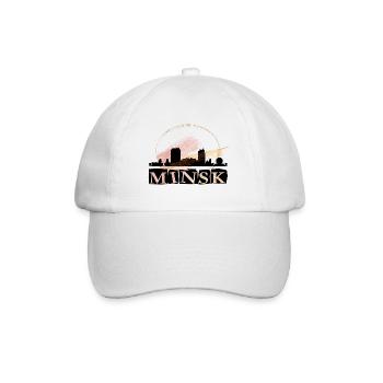Minsk Belarus Stadt Skyline Heimat Liebe Gold - Baseballkappe - Weiß/Weiß - Vorne