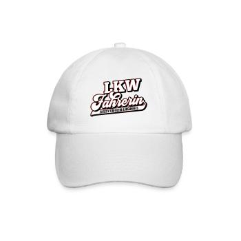 Farbe änderbar | Sexy Truckerin LKW Fahrerin - Baseballkappe - Weiß/Weiß - Vorne