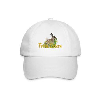 Frohe Ostern Osterhase - Baseballkappe - Weiß/Weiß - Vorne