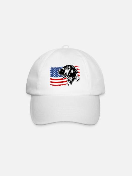 BAYERISCHER GEBIRGSCHWEISSHUND Amerika Fahne Hunde - Baseballkappe - Weiß/Weiß
