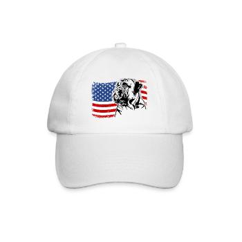 Bullmastiff America Flag Dogs Wilsigns - Casquette classique - blanc/blanc - Devant