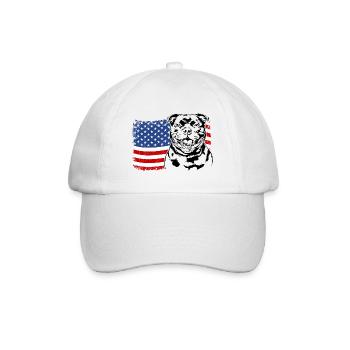 Staffordshire Bull Terrier America Flag Dogs - Baseball Cap - white/white - Front