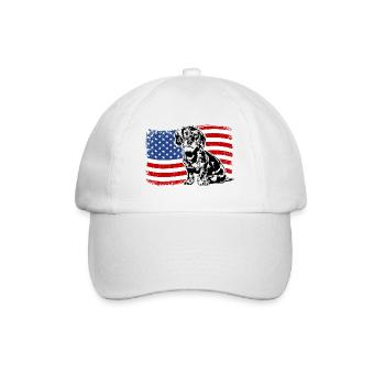teckel à poil dur amérique flag chiens chiens wilsigns - Casquette classique - blanc/blanc - Devant