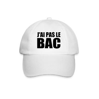 j'ai pas le bac - Casquette classique - blanc/blanc - Devant