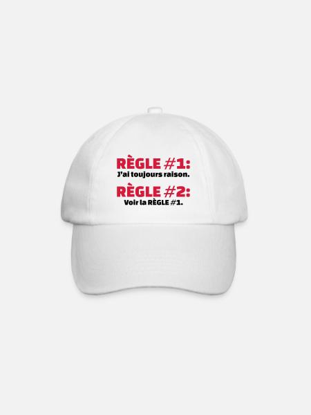 règle 1: j'ai toujours raison cadeau papa humour - Casquette classique - blanc/blanc