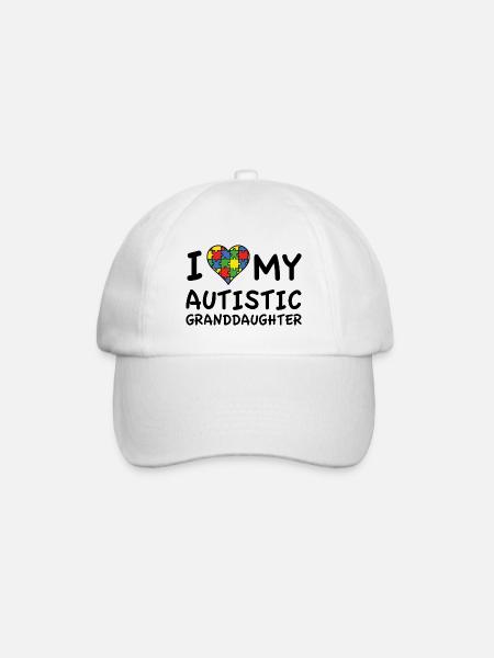 I Love My Autistic Granddaughter - Baseball Cap - white/white