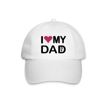 I love my Dad I love my Daddy - Baseballkappe - Weiß/Weiß - Vorne