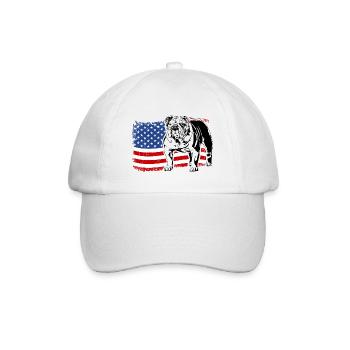 Bouledogue anglais Amérique Flag Dogs Wilsigns - Casquette classique - blanc/blanc - Devant