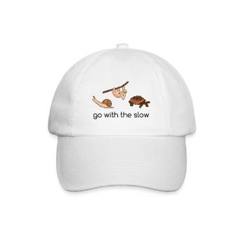 Go with the slow - Baseballkappe - Weiß/Weiß - Vorne