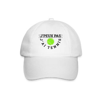 Je peux pas j'ai tennis - Casquette classique - blanc/blanc - Devant
