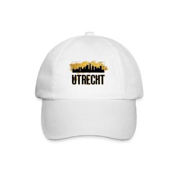 Utrecht Niederlande Holland Skyline Stadt Gold - Baseballkappe - Weiß/Weiß - Vorne