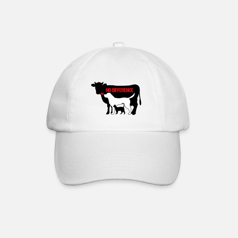 Animaux vache chien chat AUCUN DIFFÉRENCE cadeau végétalien - Casquette classique - blanc/blanc