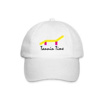 Tanning Time mit Sonnenliege schwarze Schrift - Baseballkappe - Weiß/Weiß - Vorne