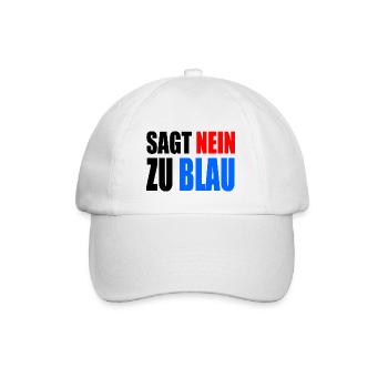 sagt nein zu blau - afd - Baseballkappe - Weiß/Weiß - Vorne