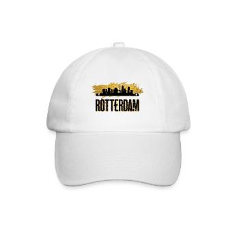 Rotterdam Niederlande Holland Skyline Stadt Gold - Baseballkappe - Weiß/Weiß - Vorne