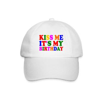 it's my birthday - Baseball Cap - white/white - Front