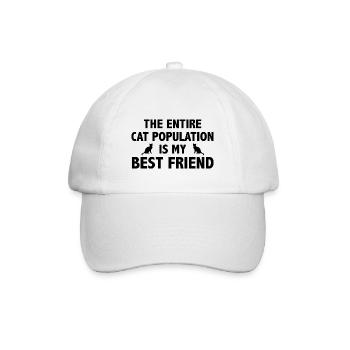 Toute la population de chats est mon meilleur ami - Casquette classique - blanc/blanc - Devant