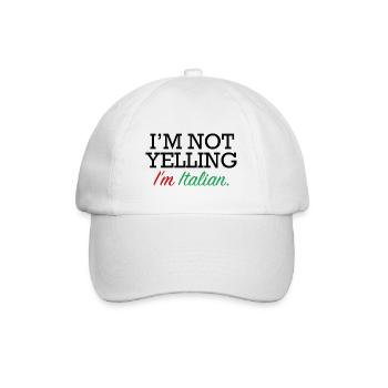 Ich schreie nicht, ich bin Italiener - Baseballkappe - Weiß/Weiß - Vorne